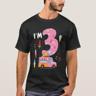 3e verjaardag Crew Ice Cream Truck Ik ben 3 jaar T-shirt