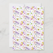3e verjaardag eenhoorn met taart uitnodiging (Achterkant)