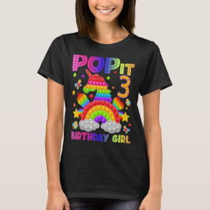 3e verjaardag Fidget Speelgoed Pop It Birthday Gir T-shirt