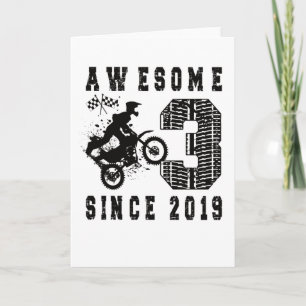 3e verjaardag Gift Dirt Bike Boy geboren in 2019 Kaart
