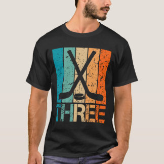 3e verjaardag hockey 3 jaar oud 3jr jongens meisje t-shirt