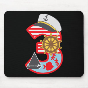 3e verjaardag jongen 3 jaar oud klein zeilboot nau muismat