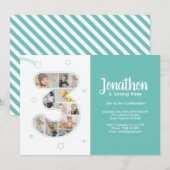 3e verjaardag jongen nummer 3 aangepaste foto coll kaart (Voorkant / Achterkant)