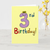 3e verjaardag! kaart (Gele Bloem)