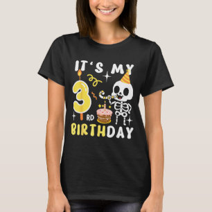 3e verjaardag Kinderen Skelet Halloween Grappig 3e T-shirt