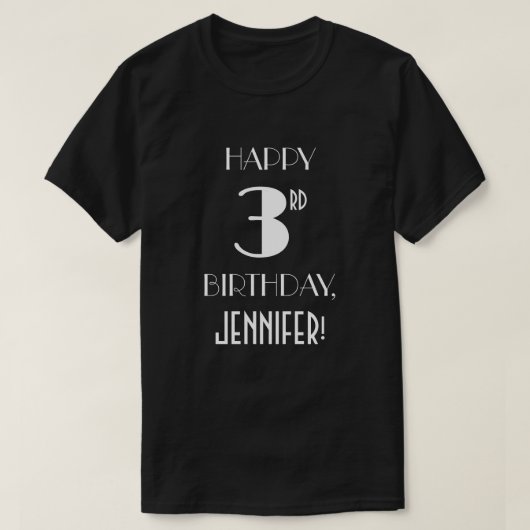 3e verjaardag - Kunst Deco Geïnspireerd Shirt beki (Design voorkant)