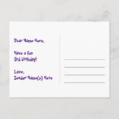 3e verjaardag - Leuk vuurwerkpatroon + Regenboog 3 Briefkaart (Achterkant)