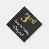 3e verjaardag ~ Luxurieuze Faux Gold-look # Servet (Hoek)