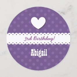 3e verjaardag meisje hart en geschulpte lint b01b kaart