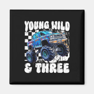 3e verjaardag Monstertruck Jong Wild En Drie 3 Magneet