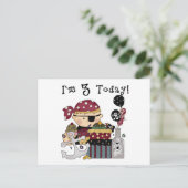 3e verjaardag Pirate Tshirts en geschenken Briefkaart (Staand voorkant)