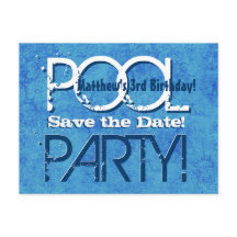 3e verjaardag Pool Party Save the Date V003