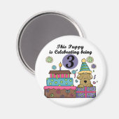 3e verjaardag Puppy T-shirts en geschenken Magneet (Voorkant / Achterkant)
