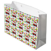 3e Verjaardag Rode Golfkar Jongenspatroon Groot Cadeauzakje (Achterkant Gekanteld)