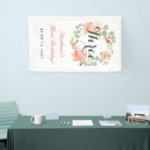 3e verjaardag - Roze Floral met drie banners (Beurs)