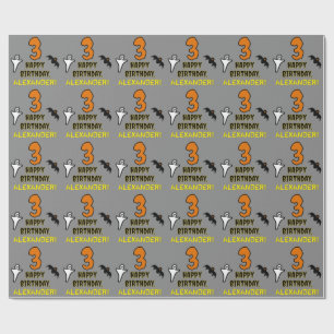 3e verjaardag: Spooky Halloween Thema + Aangepaste Cadeaupapier