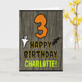 3e verjaardag: Spooky Halloween Thema + Aangepaste Kaart (Gele Bloem)