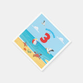 3e verjaardag strandfeest servet (Hoek)