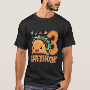 3e verjaardag taco en Confetti Baby 3 jaar oud ple T-shirt