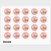 3e Verjaardag Trein Sticker/Cupcake Topper Ronde Sticker (Vel)