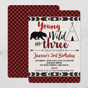3e verjaardag uitnodiging Boy Wild Three beer