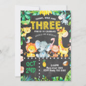 3e Verjaardag Uitnodiging Safari Animals Oerwoud Z (Voorkant)