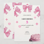 3e verjaardag uitnodiging – Schattige & deel (Voorkant / Achterkant)