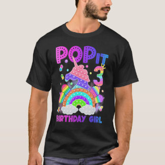 3e verjaardag Unicorn Fidget Pop Het meisje van 3  T-shirt