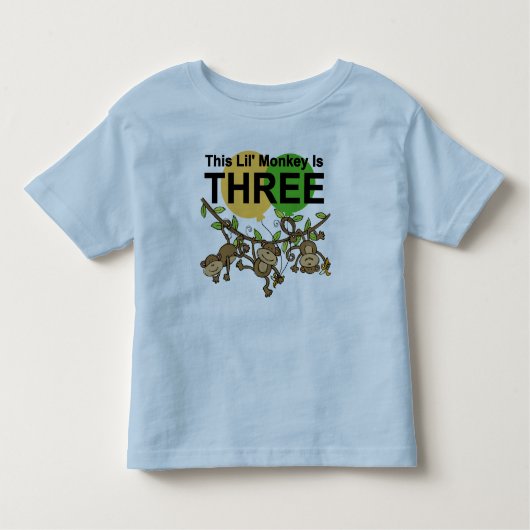 3e verjaardag van apen overhemden en cadeaus kinder shirts (Voorkant)