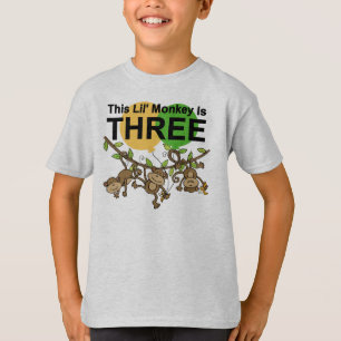3e verjaardag van apen overhemden en cadeaus t-shirt