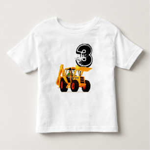 3e verjaardag van de kind Custom Yellow Digger Kinder Shirts