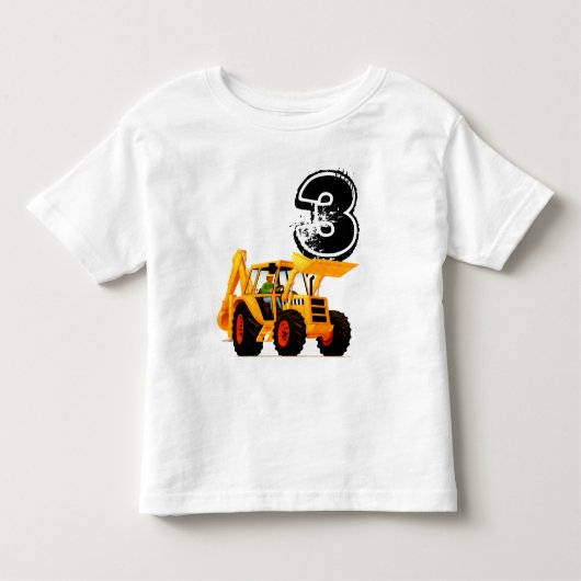 3e verjaardag van de kind Custom Yellow Digger Kinder Shirts (Voorkant)