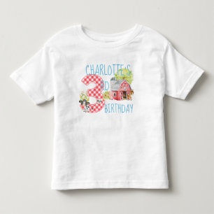 3e verjaardag van het Boerderij van de vogeltuin Kinder Shirts