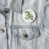 3e verjaardag van tekenaap aap ronde button 5,7 cm (In situ)