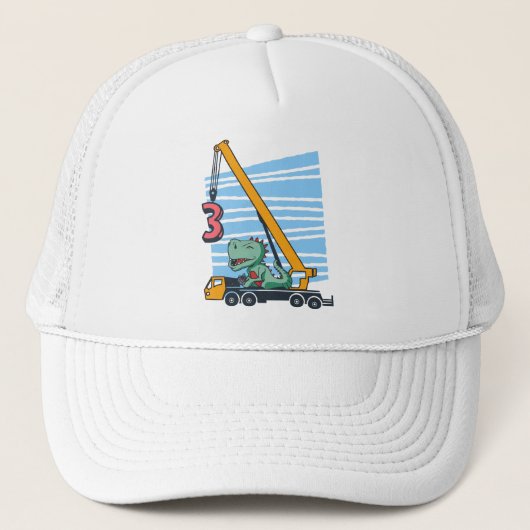 3e verjaardag voor de 3-jarige Kinderen B-dag Trucker Pet (Voorkant)