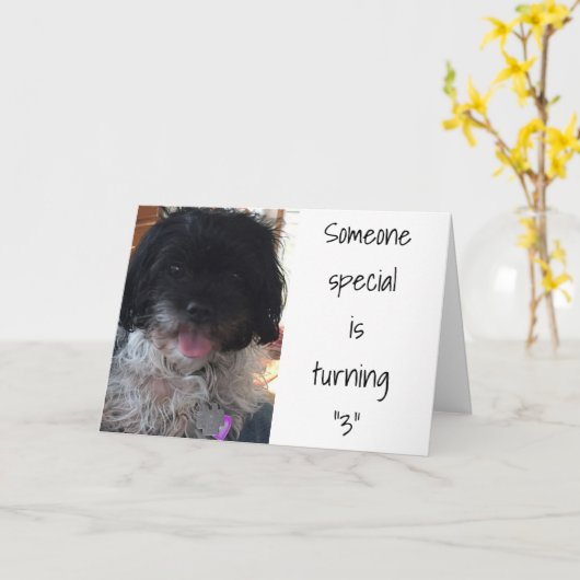 "3e" VERJAARDAG" VOOR EEN "SPECIAAL KIND" Kaart (Gele Bloem)