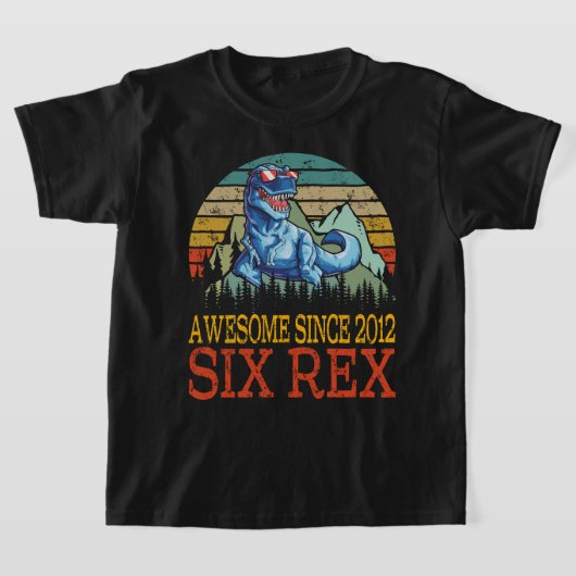 3e verjaardag ZES Rex Shirt derde dinosaurus 6 jaa (Laagn)