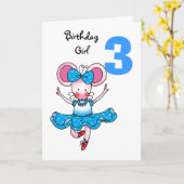 3e verjaardagscadeau voor een meisje, schattige ba kaart (Gele Bloem)