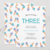 3e verjaardagsfeest | Uitnodiging voor ijs (Voorkant / Achterkant)