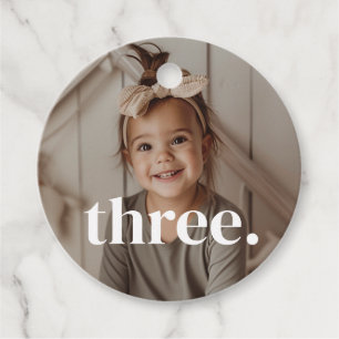 3e verjaardagsfoto - drie bedankjes labels