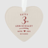 3e wit lederen bruiloft Jubileum Ornament (achterkant)