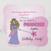 3ème Anniversaire Invitation Princesse rose avec b (Devant / Derrière)