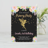 3ème Black Floral Princess Invitation Anniversaire (Debout devant)