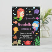 3ème Black Mermaids Invitations d'anniversaire (Debout devant)