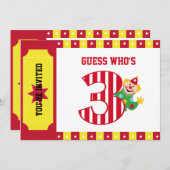 3ème Invitation de ondulation de clown de cirque (Devant / Derrière)