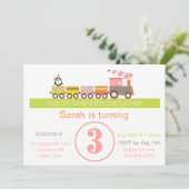 3ème Invitation de train d'anniversaire (fille) (Debout devant)