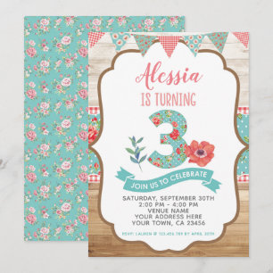 3ème invitation florale chic minable