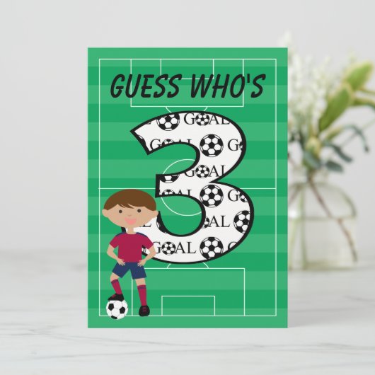 3ème Invitation rouge et bleue d'anniversaire du (Debout devant)