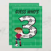 3ème Invitation rouge et bleue d'anniversaire du (Devant / Derrière)