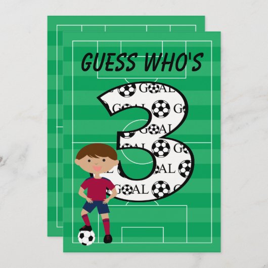 3ème Invitation rouge et bleue d'anniversaire du (Devant / Derrière)